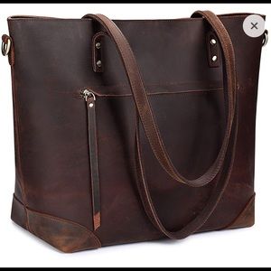 Vintage genuine leather shoulder bag/laptop bag.